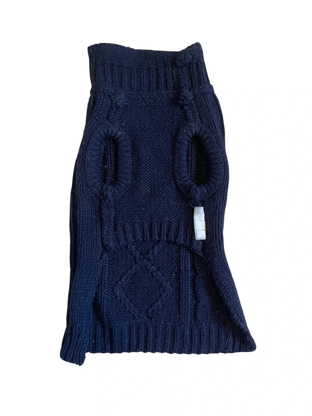 Fabdog Navy Cable-Knit Dog Sweater